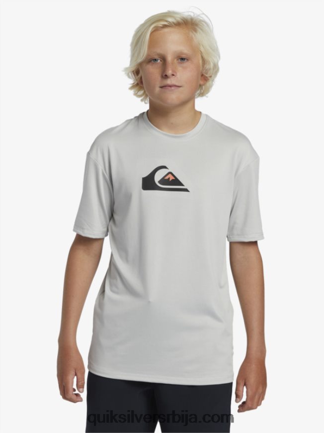 децаци Quiksilver Мајица са кратким рукавима од 8-16 пуне линије упф 50 за сурфовање сивољубичаста Z824VN2135