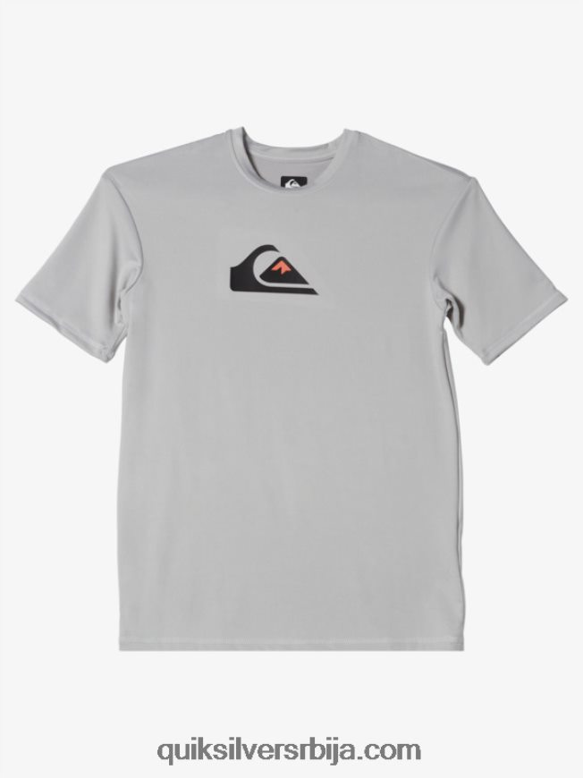 децаци Quiksilver Мајица са кратким рукавима од 8-16 пуне линије упф 50 за сурфовање сивољубичаста Z824VN2135