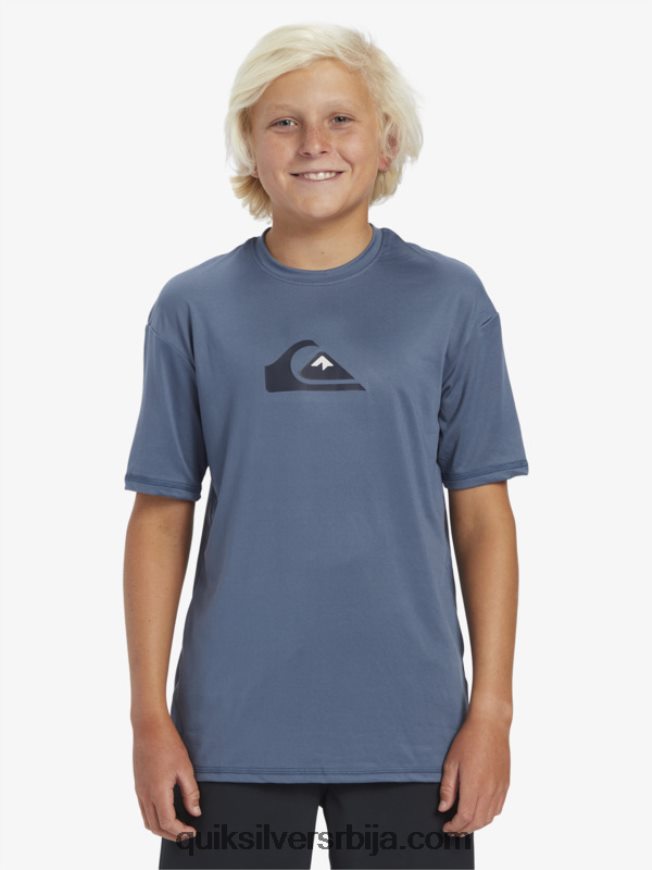 децаци Quiksilver Мајица са кратким рукавима од 8-16 пуне линије упф 50 за сурфовање берингово море Z824VN2136