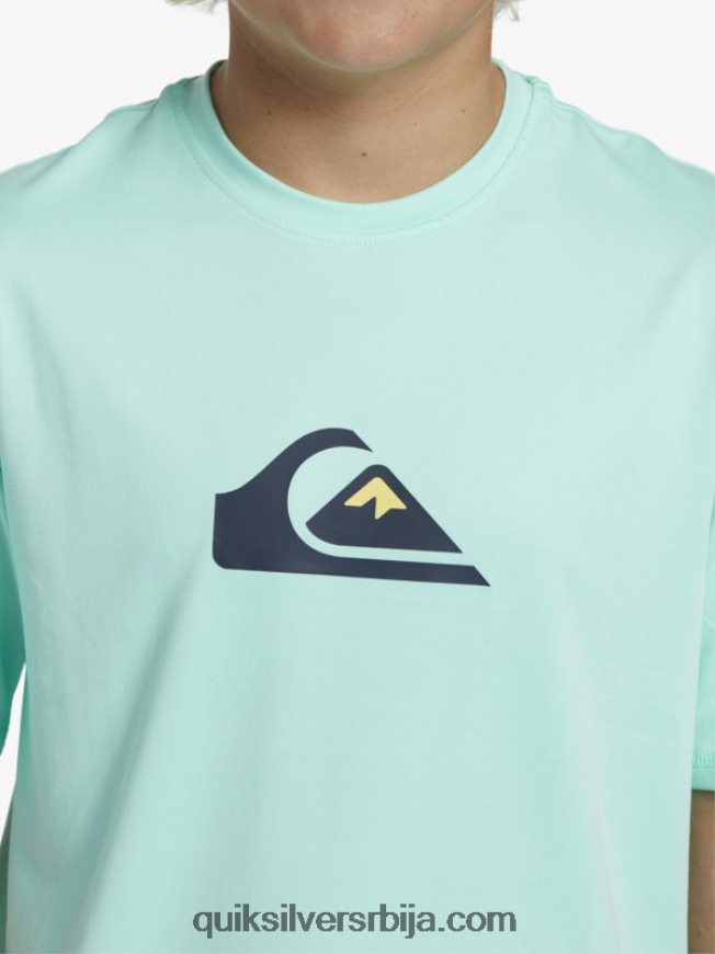 децаци Quiksilver Мајица са кратким рукавима од 8-16 пуне линије упф 50 за сурфовање стакло за плажу Z824VN2137