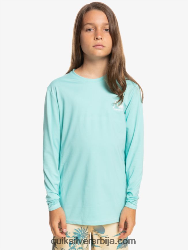 децаци Quiksilver 8-16 Херитаге Хеатхер мајица дугих рукава упф 50 за сурфовање анђео плави вресак Z824VN2199