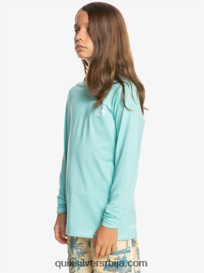 децаци Quiksilver 8-16 Херитаге Хеатхер мајица дугих рукава упф 50 за сурфовање анђео плави вресак Z824VN2199