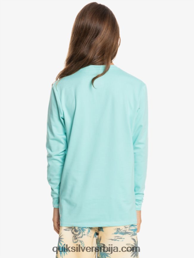 децаци Quiksilver 8-16 Херитаге Хеатхер мајица дугих рукава упф 50 за сурфовање анђео плави вресак Z824VN2199