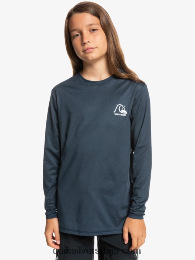 децаци Quiksilver 8-16 Херитаге Хеатхер мајица дугих рукава упф 50 за сурфовање поноћна морнарица хеатхер Z824VN2200