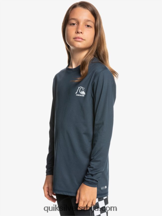 децаци Quiksilver 8-16 Херитаге Хеатхер мајица дугих рукава упф 50 за сурфовање поноћна морнарица хеатхер Z824VN2200