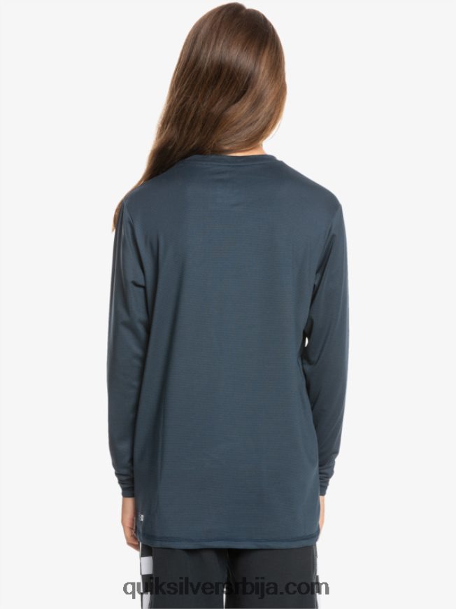децаци Quiksilver 8-16 Херитаге Хеатхер мајица дугих рукава упф 50 за сурфовање поноћна морнарица хеатхер Z824VN2200