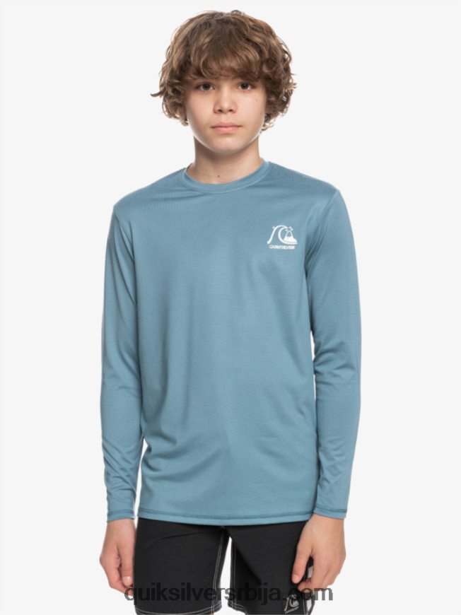 децаци Quiksilver 8-16 Херитаге Хеатхер мајица дугих рукава упф 50 за сурфовање провинцијски плави вресак Z824VN2201
