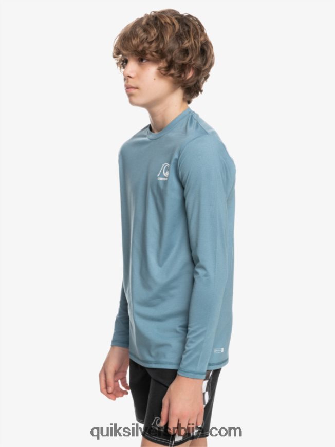 децаци Quiksilver 8-16 Херитаге Хеатхер мајица дугих рукава упф 50 за сурфовање провинцијски плави вресак Z824VN2201