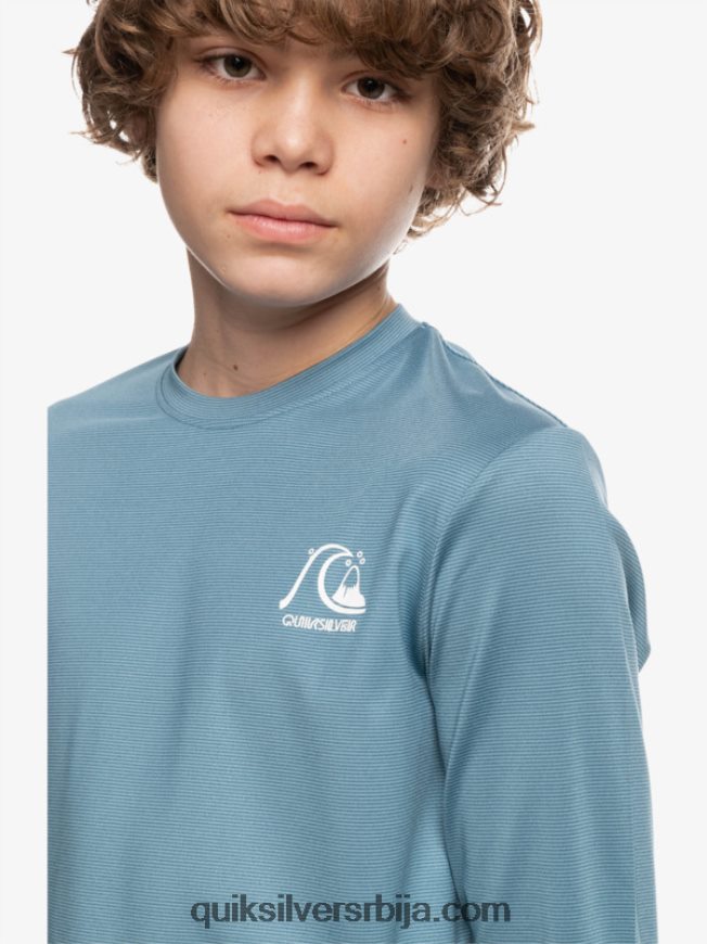 децаци Quiksilver 8-16 Херитаге Хеатхер мајица дугих рукава упф 50 за сурфовање провинцијски плави вресак Z824VN2201