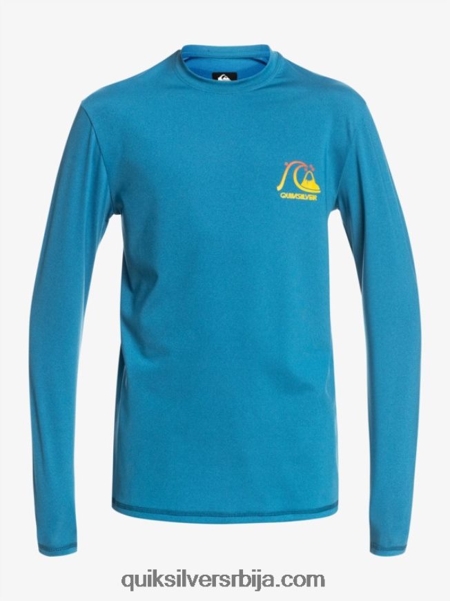 децаци Quiksilver Мајица за сурфовање 8-16 херитаге дугих рукава упф 50 валларта блуе хеатхер Z824VN2262