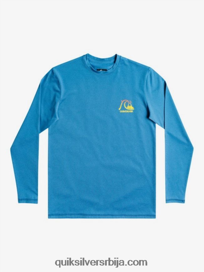 децаци Quiksilver Мајица за сурфовање 8-16 херитаге дугих рукава упф 50 валларта блуе хеатхер Z824VN2262