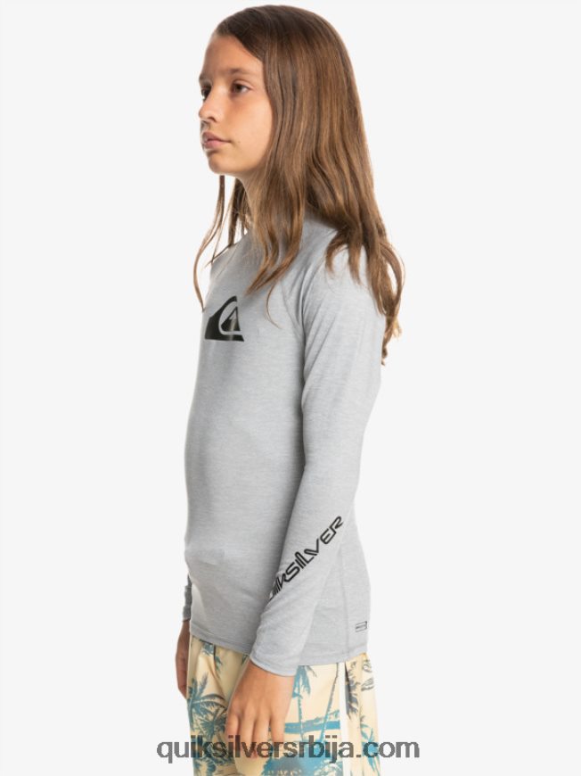 децаци Quiksilver 8-16 све време лс омладинска л/сл мајица за сурфовање сусњежица вријеска Z824VN2096
