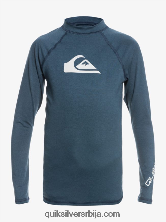 децаци Quiksilver 8-16 све време лс омладинска л/сл мајица за сурфовање морнарски блејзер хеатхер Z824VN2099