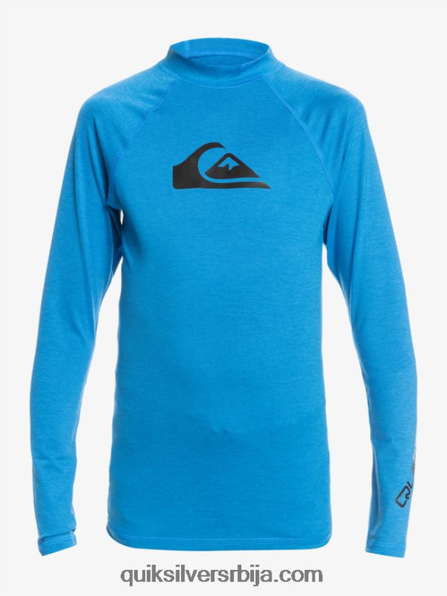 децаци Quiksilver 8-16 све време лс омладинска л/сл мајица за сурфовање сноркел блуе хеатхер Z824VN2100