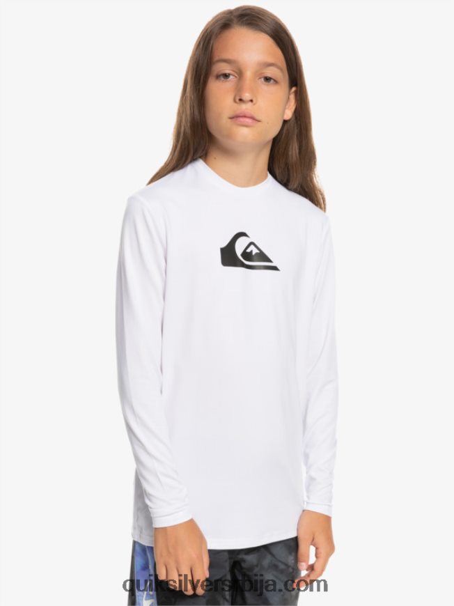 децаци Quiksilver 8-16 солид стреак лс омладинска л/сл мајица за сурфовање бео Z824VN2118