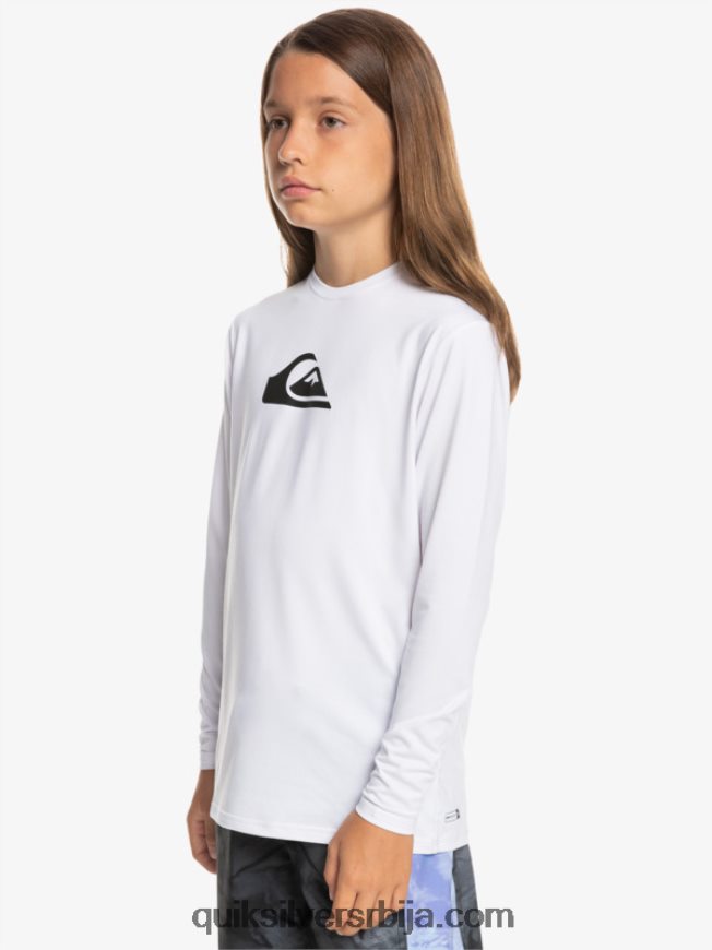 децаци Quiksilver 8-16 солид стреак лс омладинска л/сл мајица за сурфовање бео Z824VN2118