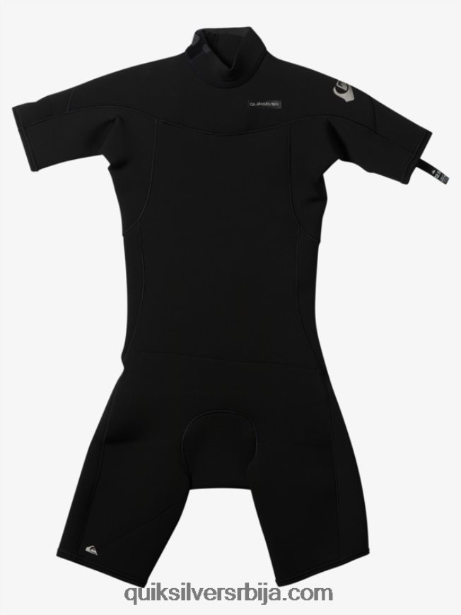 децаци Quiksilver 8-16 2/2мм одело са кратким рукавима са патент затварачем за свакодневне сесије црн Z824VN2040