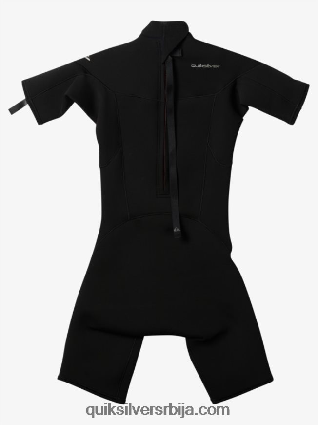 децаци Quiksilver 8-16 2/2мм одело са кратким рукавима са патент затварачем за свакодневне сесије црн Z824VN2040
