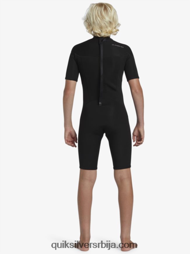 децаци Quiksilver 8-16 2/2мм одело са кратким рукавима са патент затварачем за свакодневне сесије црн Z824VN2040