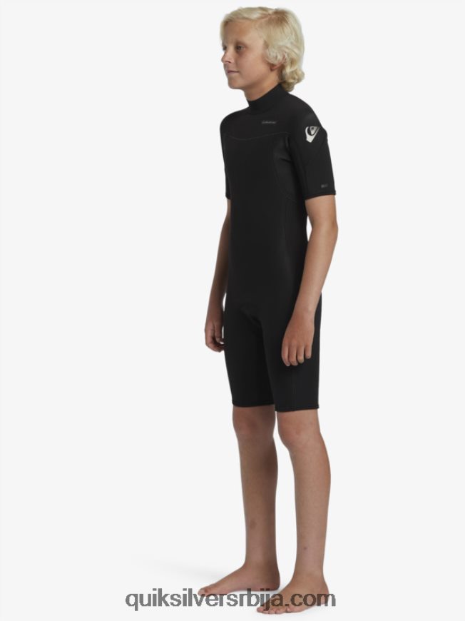децаци Quiksilver 8-16 2/2мм одело са кратким рукавима са патент затварачем за свакодневне сесије црн Z824VN2040