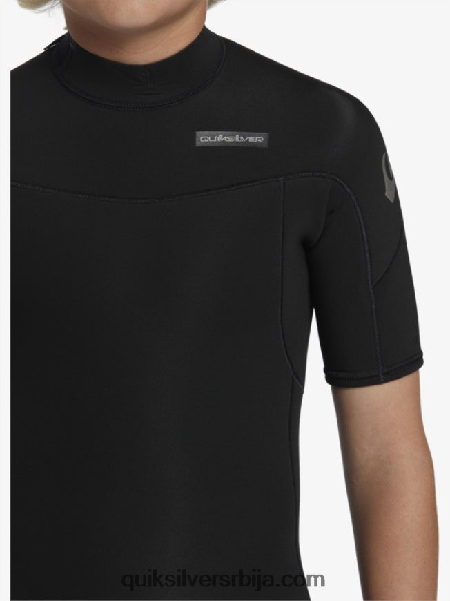 децаци Quiksilver 8-16 2/2мм одело са кратким рукавима са патент затварачем за свакодневне сесије црн Z824VN2040