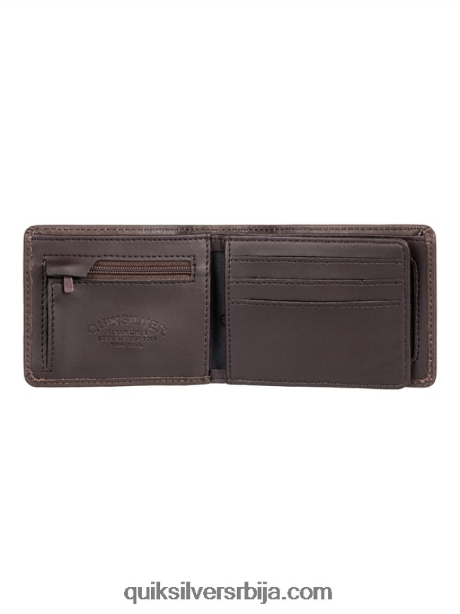 мушкарци Quiksilver мац троструки кожни новчаник чоколадно браон Z824VN1222