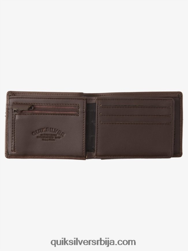 мушкарци Quiksilver мац троструки кожни новчаник чоколадно браон Z824VN1222