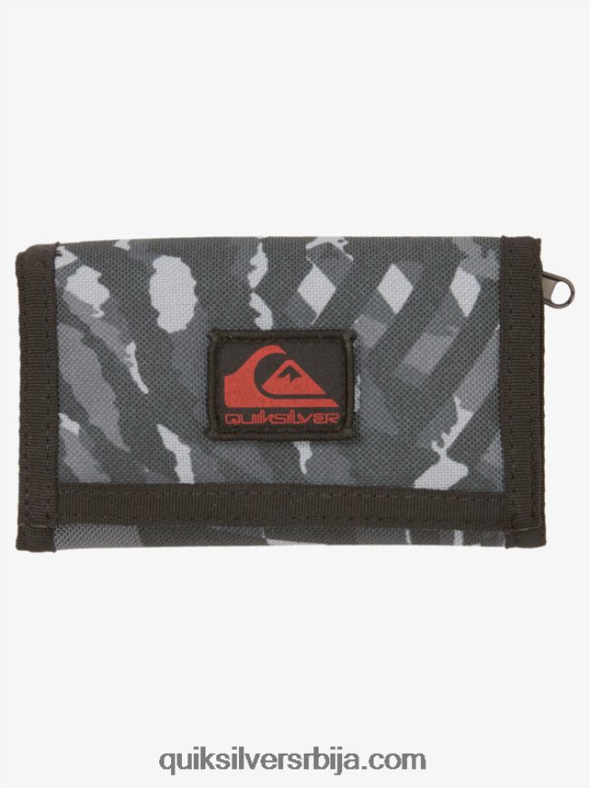 мушкарци Quiksilver свакодневно штампани троструки новчаник црна/асфалтирана Z824VN738