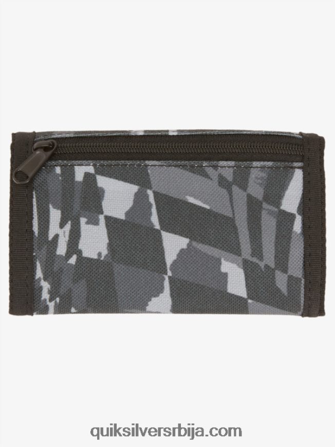 мушкарци Quiksilver свакодневно штампани троструки новчаник црна/асфалтирана Z824VN738