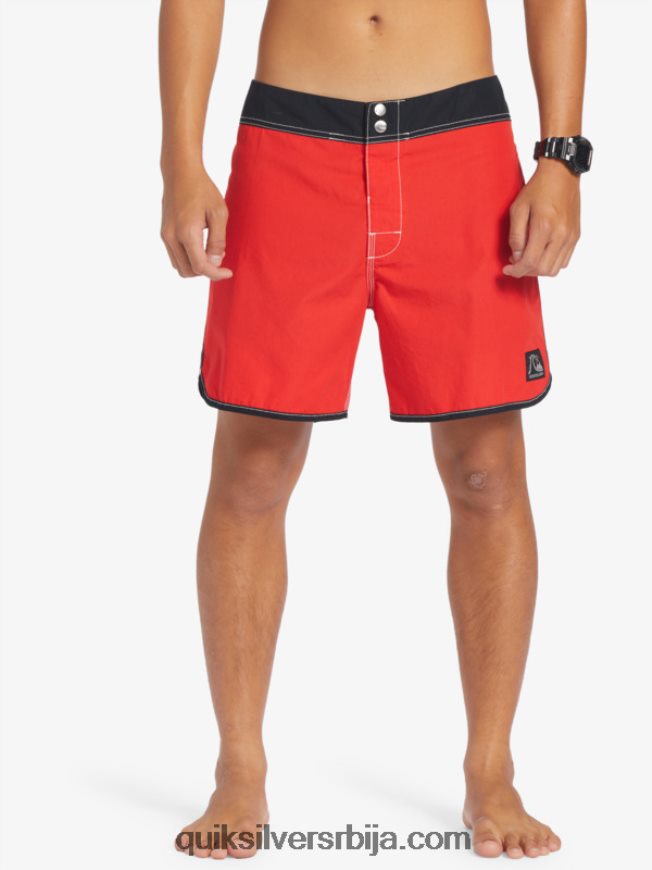 мушкарци Quiksilver оригиналне шортс 16 са сцаллоп снап високог ризика црвена Z824VN169