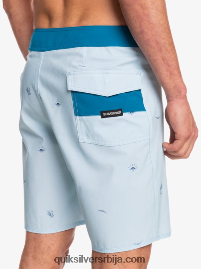 мушкарци Quiksilver сурфсилк размакнуо 19 боардсхортс плаво сиво Z824VN1812