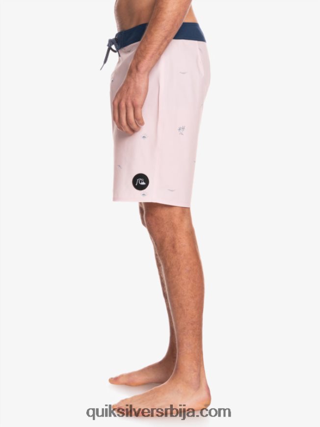 мушкарци Quiksilver сурфсилк размакнуо 19 боардсхортс застрта ружа Z824VN1813