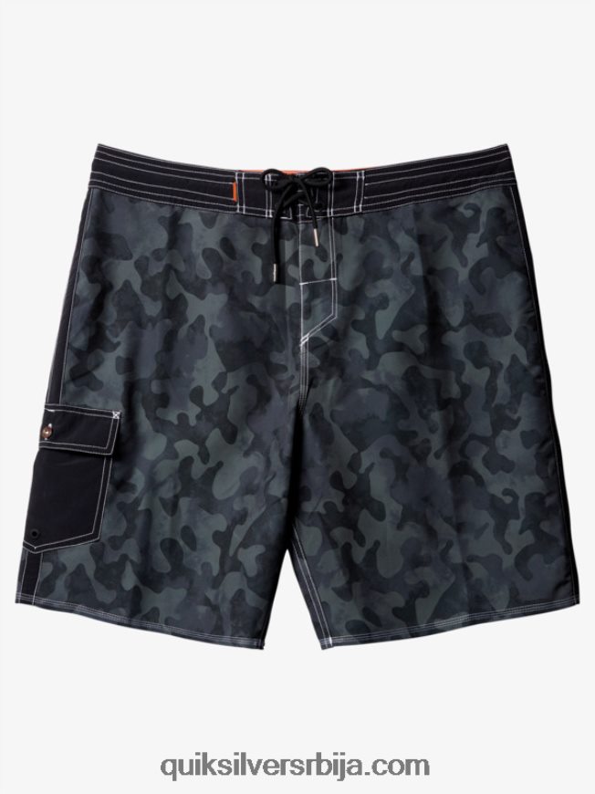 мушкарци Quiksilver ватерман тхровбацк цамо 19 боардсхортс црно враћање избледе Z824VN535