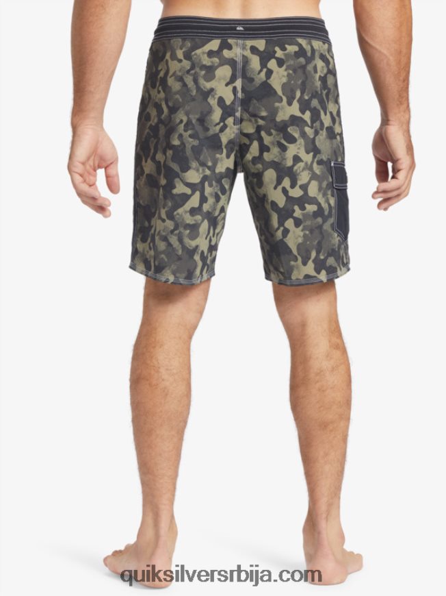 мушкарци Quiksilver ватерман тхровбацк цамо 19 боардсхортс црно враћање избледе Z824VN535