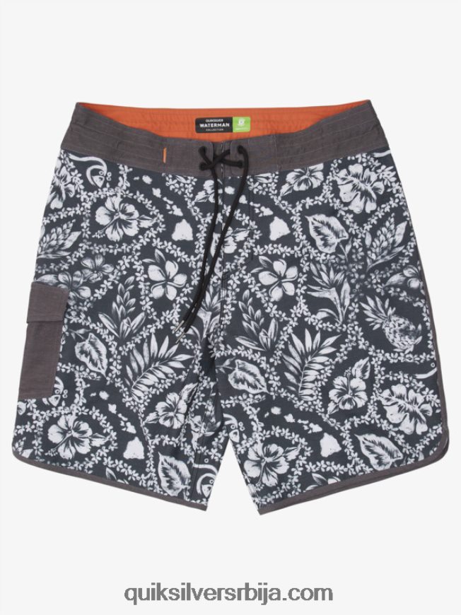 мушкарци Quiksilver ватерман долазак леи 20 сцаллоп боардсхортс црни долазак леи Z824VN1417