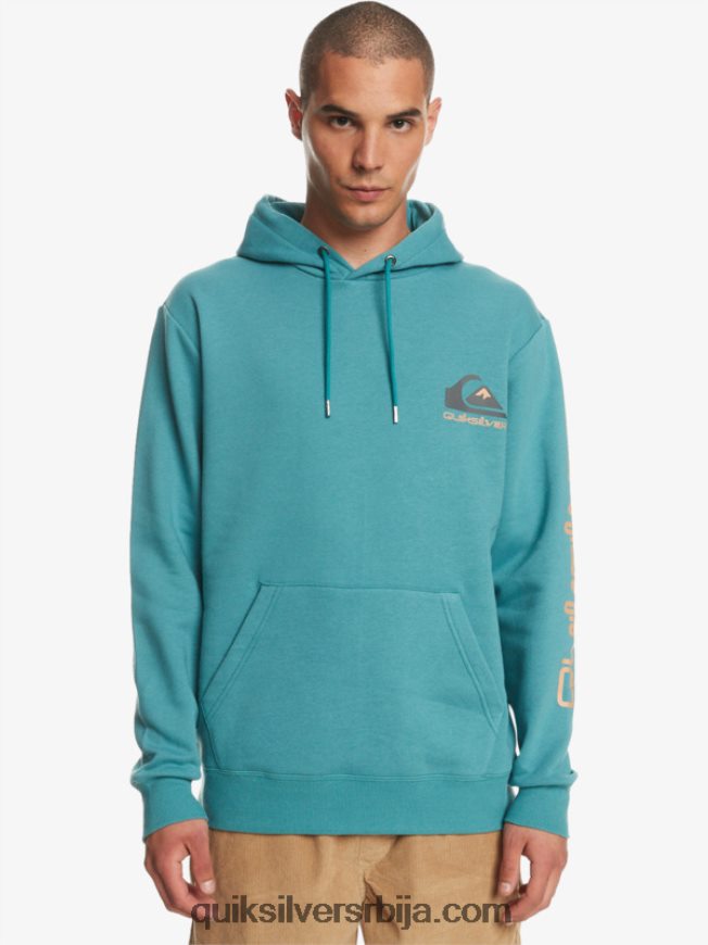 мушкарци Quiksilver омни лого пуловер од флиса са капуљачом бриттани блуе Z824VN1030