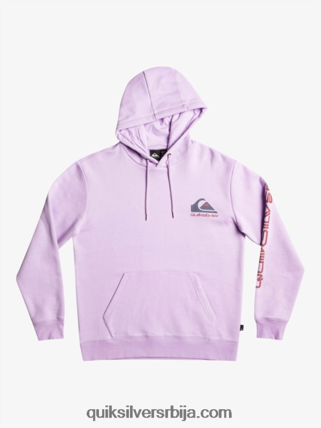 мушкарци Quiksilver омни лого пуловер од флиса са капуљачом пастелно лила Z824VN1031
