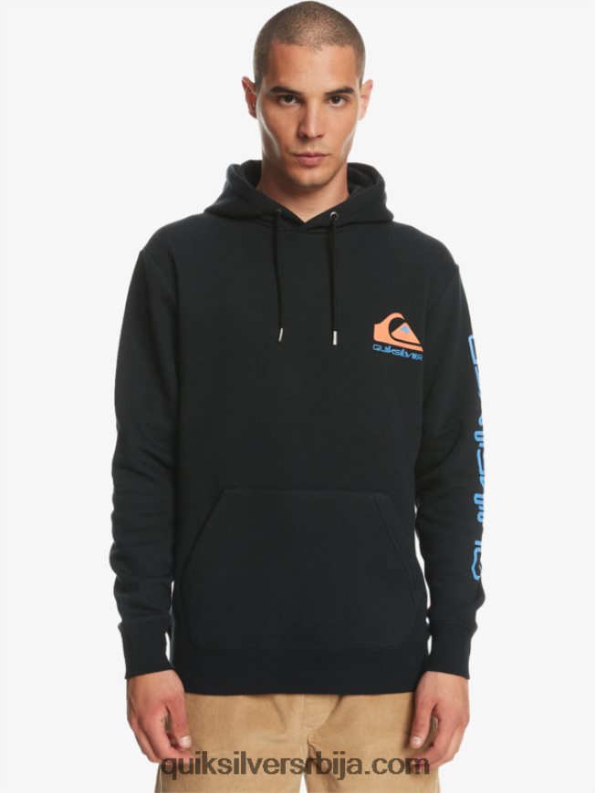 мушкарци Quiksilver омни лого пуловер од флиса са капуљачом црн Z824VN1032
