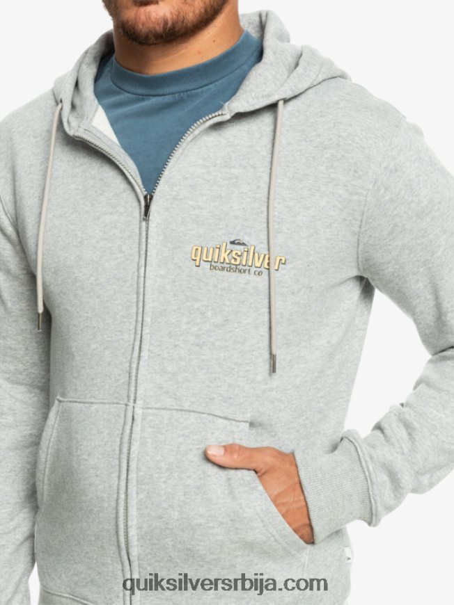 мушкарци Quiksilver речи дуксерица са рајсфершлусом светлосиви вресак Z824VN1148
