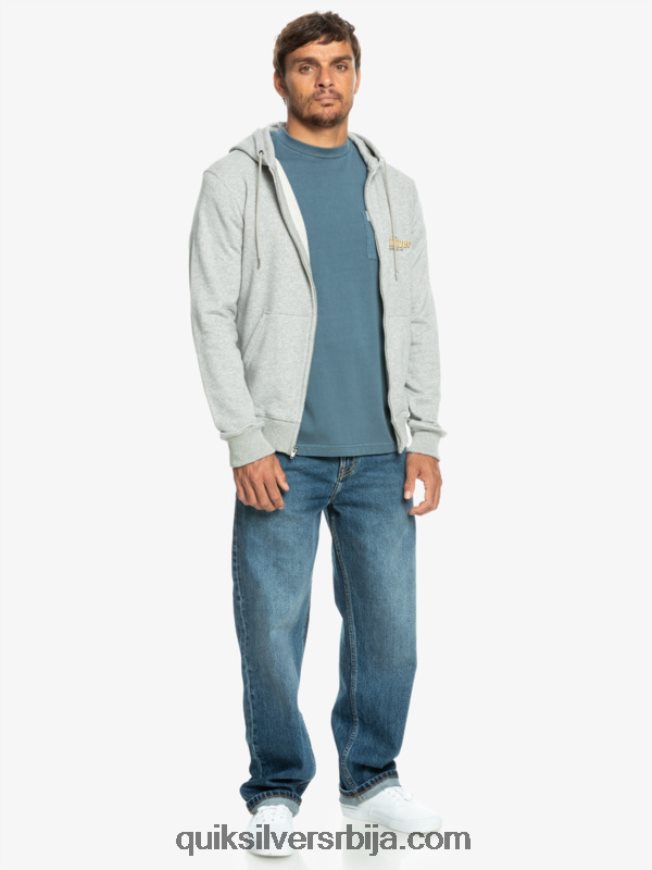 мушкарци Quiksilver речи дуксерица са рајсфершлусом светлосиви вресак Z824VN1148