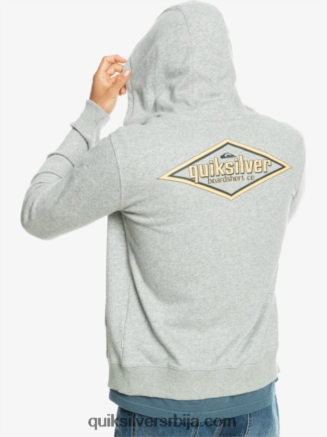 мушкарци Quiksilver речи дуксерица са рајсфершлусом светлосиви вресак Z824VN1148