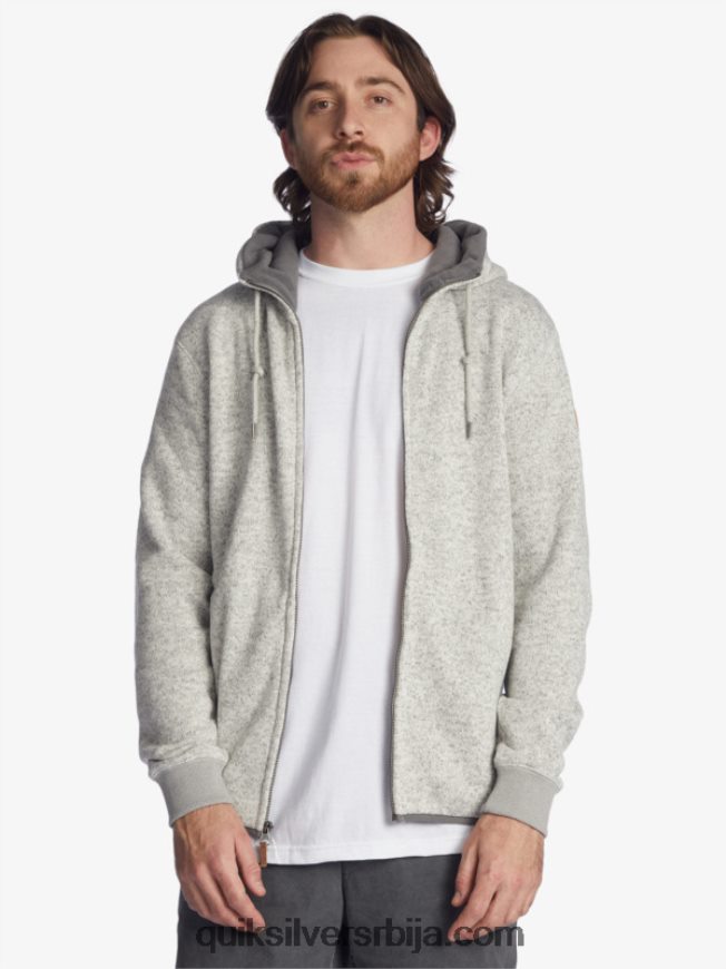 мушкарци Quiksilver келлер капуљача са рајсфершлусом светлосиви вресак Z824VN1479