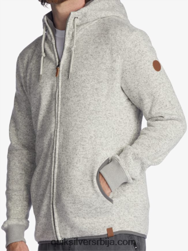 мушкарци Quiksilver келлер капуљача са рајсфершлусом светлосиви вресак Z824VN1479