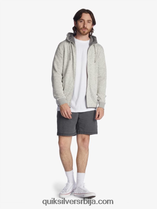 мушкарци Quiksilver келлер капуљача са рајсфершлусом светлосиви вресак Z824VN1479