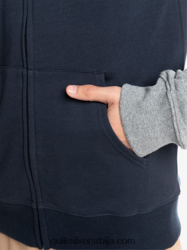 мушкарци Quiksilver есенцијални дуксерице са рајсфершлусом светло сива хеатхер/црна Z824VN1514