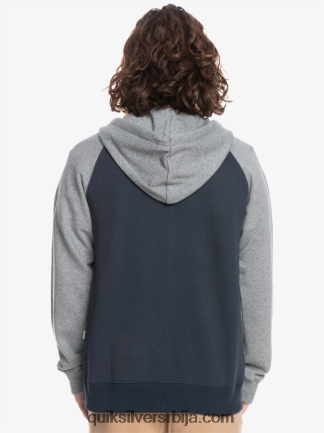 мушкарци Quiksilver есенцијални дуксерице са рајсфершлусом светло сива хеатхер/црна Z824VN1514