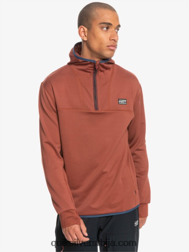 мушкарци Quiksilver дуксерица од флиса са стрмим врхом махагонија Z824VN1875