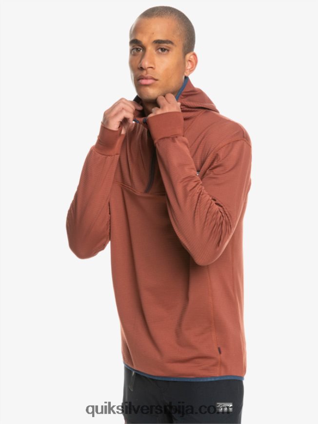 мушкарци Quiksilver дуксерица од флиса са стрмим врхом махагонија Z824VN1875