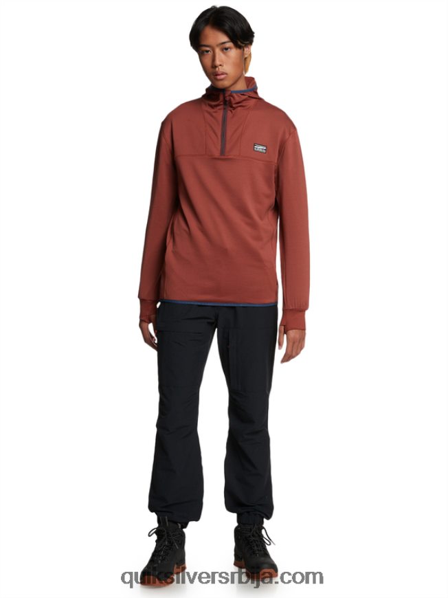 мушкарци Quiksilver дуксерица од флиса са стрмим врхом махагонија Z824VN1875