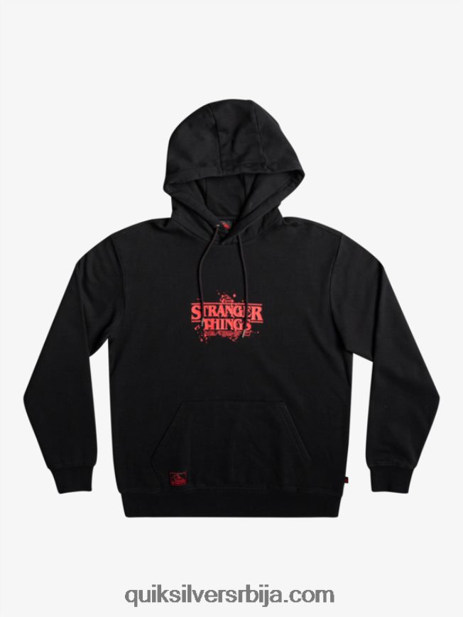 мушкарци Quiksilver x Stranger ствари са капуљачом са званичним логом црн Z824VN1806